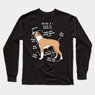 Boxer Dog Fawn Anatomy Long Sleeve T-Shirt